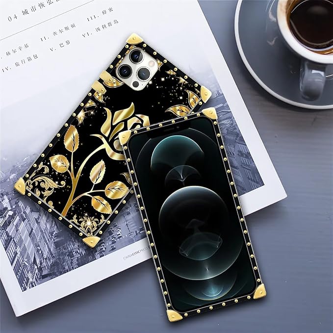 Compatible with iPhone 11 Pro Max Case, Shine Gold Rose Luxury Golden Decoration - Image 6