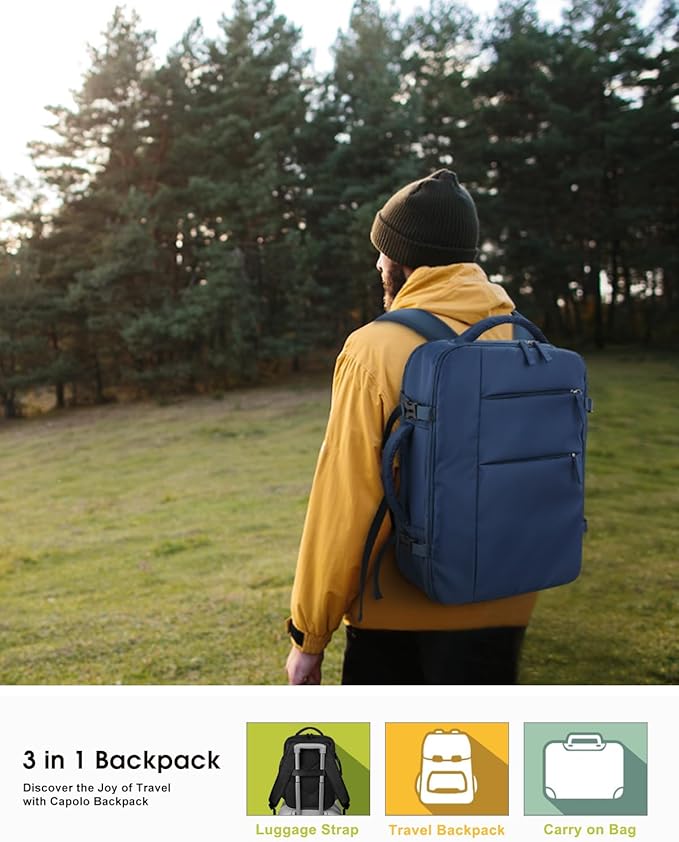 Capolo Travel Backpack for Women Men Waterproof Laptop Backpack Airlines - Image 2