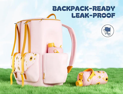 12 oz Kids Metal Water Bottle for School: Leakproof, Insulated Cup - Image 4