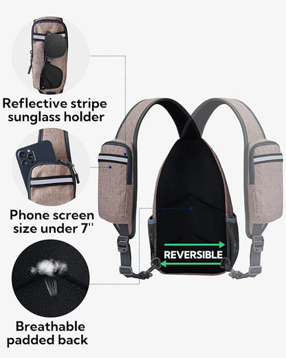 WATERFLY Crossbody Sling Backpack Sling Bag Travel Hiking Chest Bags Daypack - Image 5