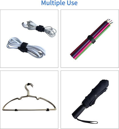 8 Inches Black Reusable Cable Ties, Cable Organizer, Cord Wrap and Hook Loop - Image 4