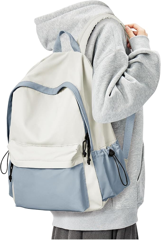 BJLFS Blue White Backpack for Women Men, Gym Backpack for Women Foldable - Image 9
