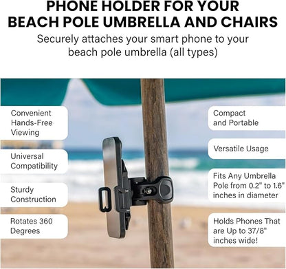 Beach Umbrella & Chair Phone Holder – Universal Clamp - Image 5
