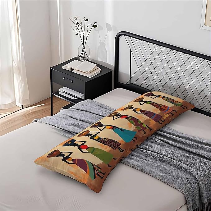 20x54 Body Pillow Cover African Woman African Woman Dancer Zipper Body - Image 7