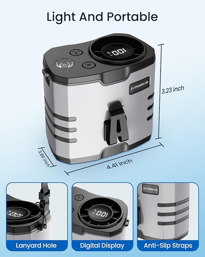 10000mAh Portable Waist Rechargeable Fan, Clip on Belt Fan - Image 6