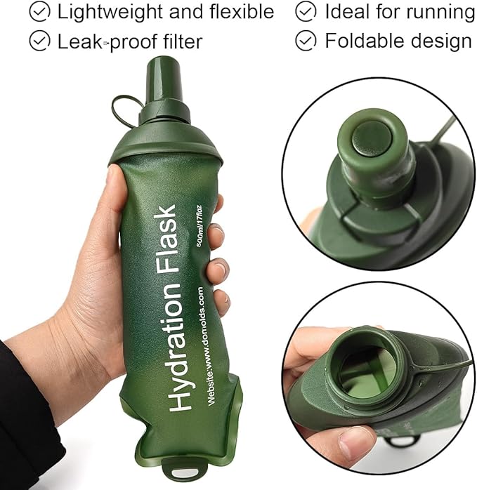 WILDREEDS 250ml Soft Flask, TPU Collapsible Soft Water Bottle - Image 2