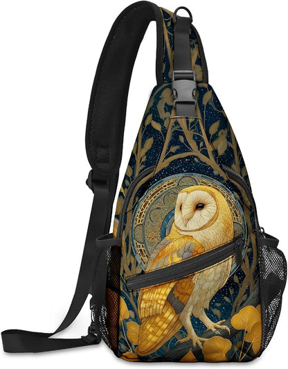 FyLybois Barn Owl Sling Bag for Women Lightweight Crossbody Backpack Casual by FyLybois