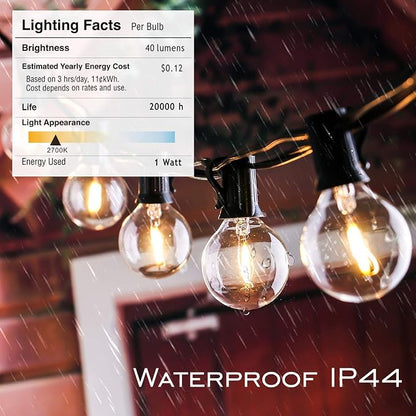 DAMAING Outdoor String Lights LED 50Feet G40 Globe Patio Lights - Image 8
