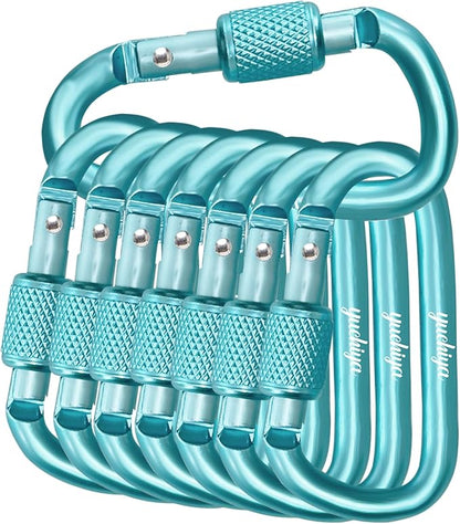 YUCHIYA 8 Pack D-Shape Carabiner Clasp by YUCHIYA