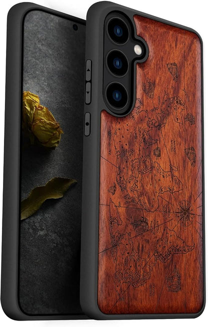 Carveit Wood Case for Galaxy S24 Plus Case Shockproof Protective Cover Unique by Carveit