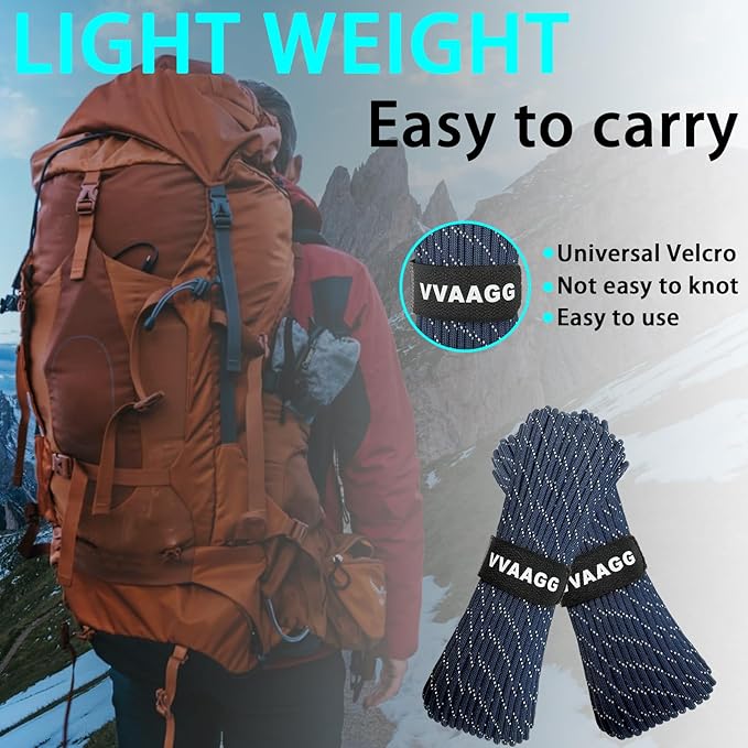 VVAAGG Reflective Paracord Rope 100FT, 7 Strand Nylon para Cord Lanyard Utility - Image 6