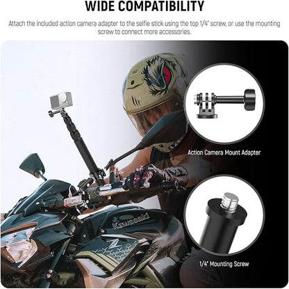 NEEWER Motorcycle Camera Mount Kit, Bicycle Handlebar Invisible Selfie Stick - Image 3