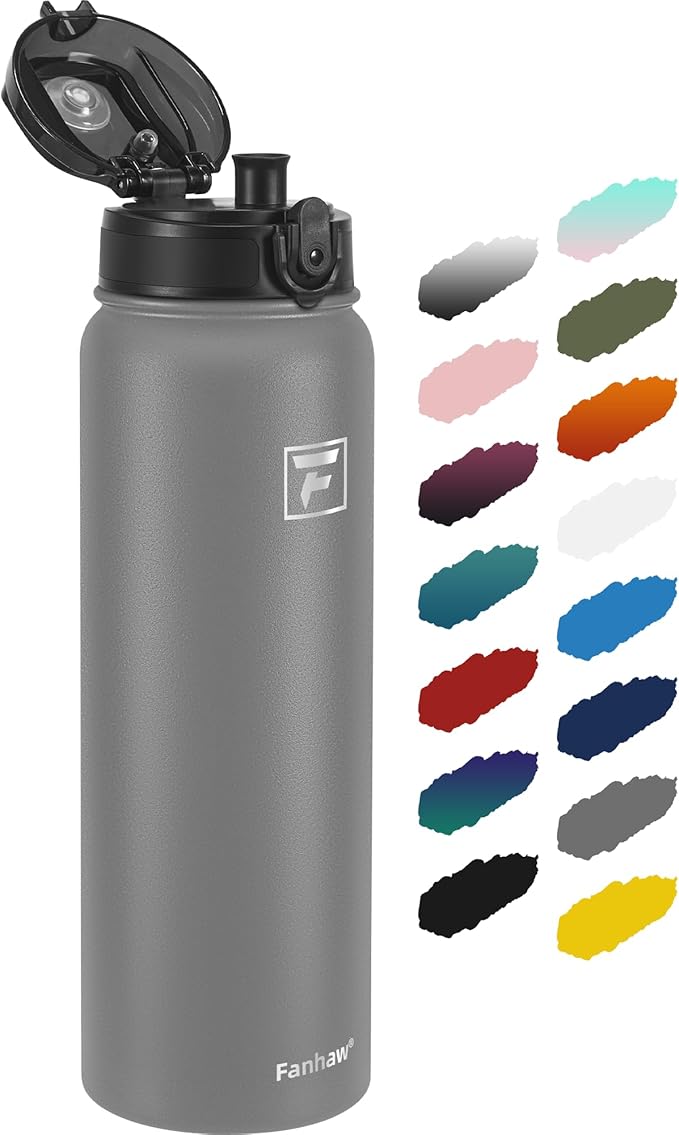 Fanhaw 32 oz Insulated Stainless Steel Water Bottle by FANHAW