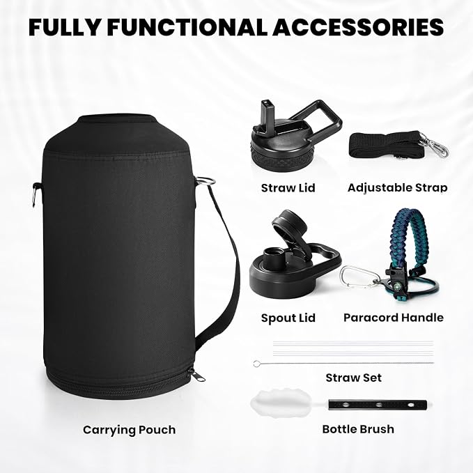 RAYMYLO One Gallon Water Bottle Insulated, Triple Walled Vacuum Stainless Steel - Image 6
