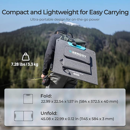 Renogy 100 Watt Solar Panel, N-Type 100W Portable Solar Panels w/Kickstands - Image 3