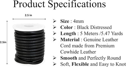 GENIQUE Real/Genuine Round Leather String Cord - Image 2