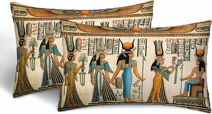 Old Egyptian Empire Couch Pillow Covers 12 X 20 0 Set of 2 Pillowcases by Unknown