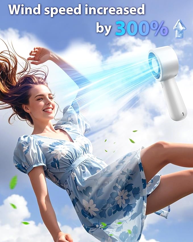 Portable Handheld Fan Personal Small Turbo Hand Fan Powerful, USB Rechargeable - Image 2