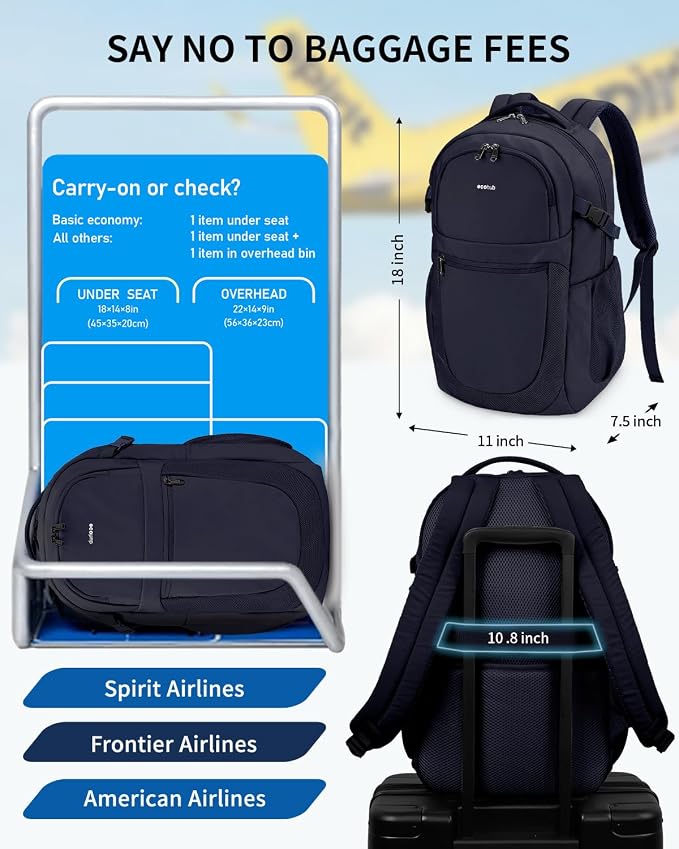 ECOHUB Travel Backpack for Women, 17.3 inch Suspended Laptop Backpack, Fashion - Image 7