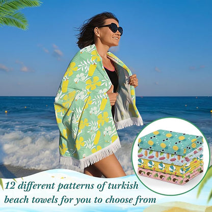 Peryiter 24 Pack Microfiber Oversize Turkish Beach Towel Set 12 Large Absorbent - Image 4