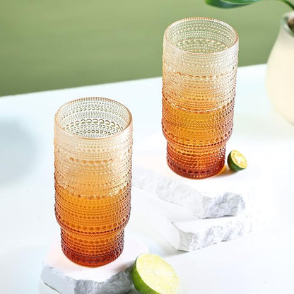 Large Capacity 16 oz Hobnail Drinking Glasses Set of 6, Vintage Glassware - Image 8
