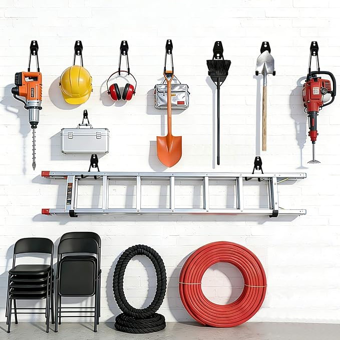 Garage Hooks Heavy Duty, 6 Pack Large Round Steel Garage Storage Hooks - Image 6
