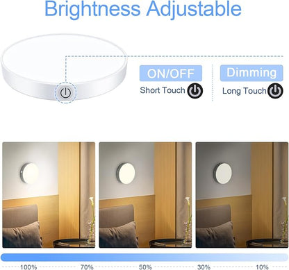 Ferswe Rechargeable Tap Lights, Dimmable Touch Night Lights - Image 3