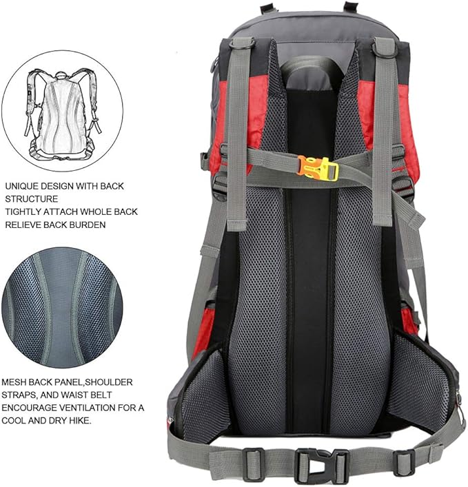 Bseash 60L Waterproof Hiking Camping Backpack - Image 6
