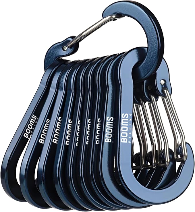 Booms Fishing CC5 Multi-Use Carabiner Clips, 10 Pack 2.7" Small Caribeener Clips by BoomsFishing
