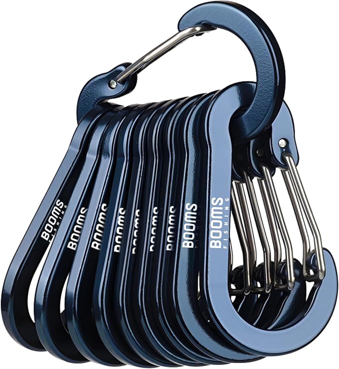 Booms Fishing CC5 Multi-Use Carabiner Clips, 10 Pack 2.3"/ 3.1" Caribeener Clips by BoomsFishing