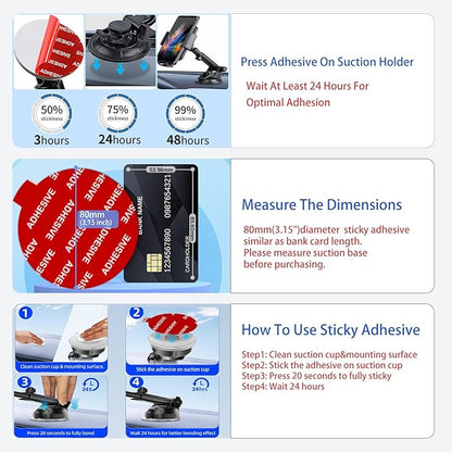 AZXYI Very High Bond Sticky Adhesive, 6 Pack Dashboard Pad Mounting Disk - Image 5
