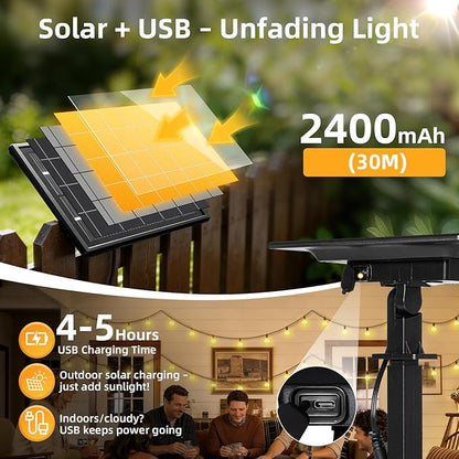 Solar Lights Outdoor Waterproof: G40 30M 100FT Shatterproof Bulbs Patio Lights - Image 3
