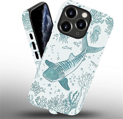 for iPhone 15 Pro Max Case, HH2 Ocean Whale Shark Hybrid 2 Layer Hard Shell - Image 2
