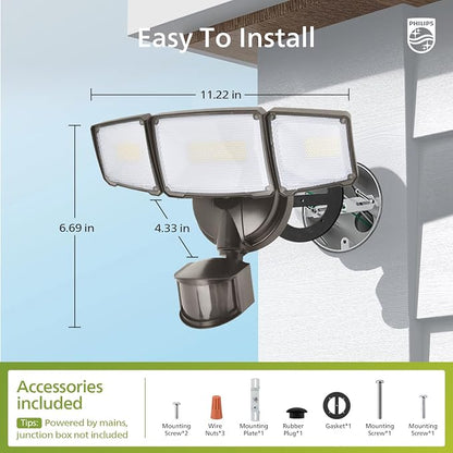 Philips 72W 7400LM LED Security Lights w/PIR Motion Sensor Outdoor, 5000K - Image 7