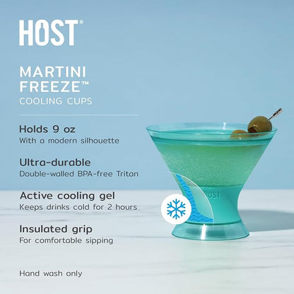 HOST Freeze Insulated Martini Cooling Cups, Plastic Freezer Gel Chiller Double - Image 2