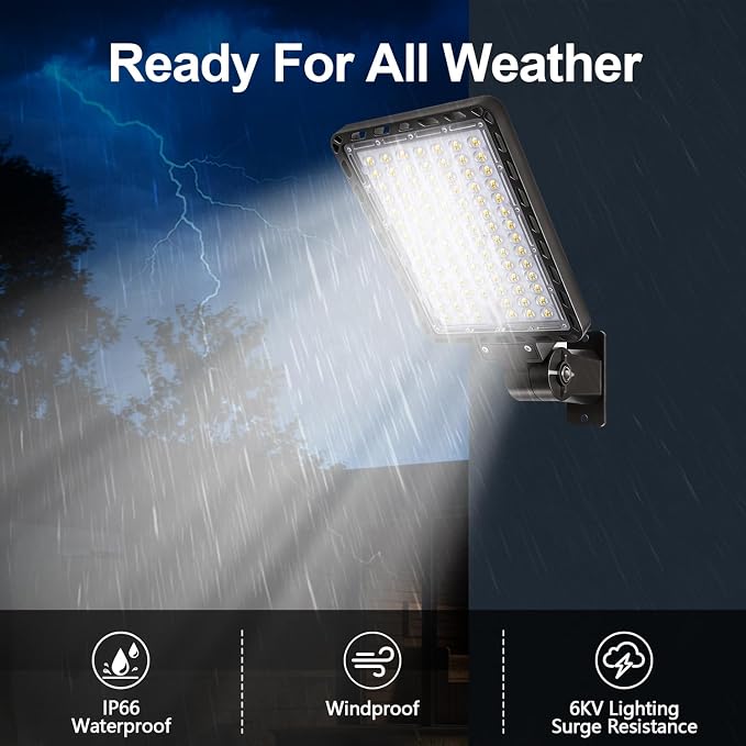 240W LED Parking Lot Light, 36000LM 5000K Adjustable Wall Mount Security Flood - Image 4
