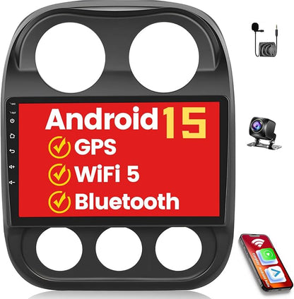 Hikity Android 15 Car Stereo for Jeep Patriot Compass 2010-2016, 10.1'' by Hikity