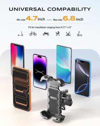 Zewdov Motorcycle Phone Mount, Upgrade Bike Phone Holder, 360° Rotatable Phone - Image 6