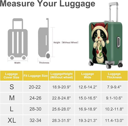 ANNA QUEEN Christmas Cat Luggage Cover, Cute Santa Cat - Image 5
