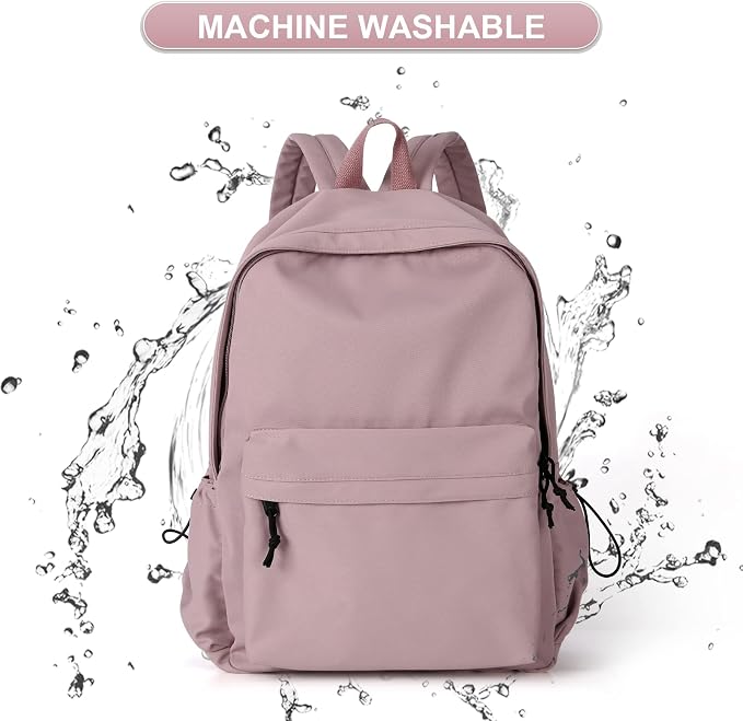 Purple School Backpack for Girls Water Resistant High School Book Bag Simple - Image 5