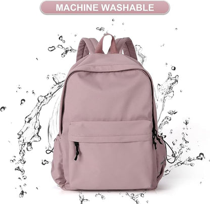 Purple School Backpack for Girls Water Resistant High School Book Bag Simple - Image 5