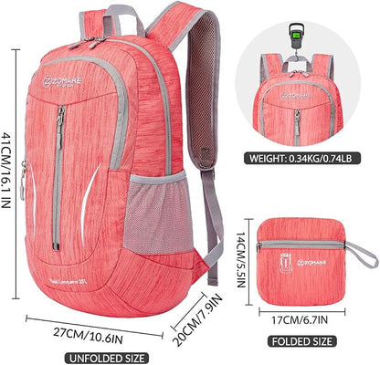 ZOMAKE 25L Ultra Lightweight Packable Backpack, Foldable Hiking Backpacks Water - Image 2