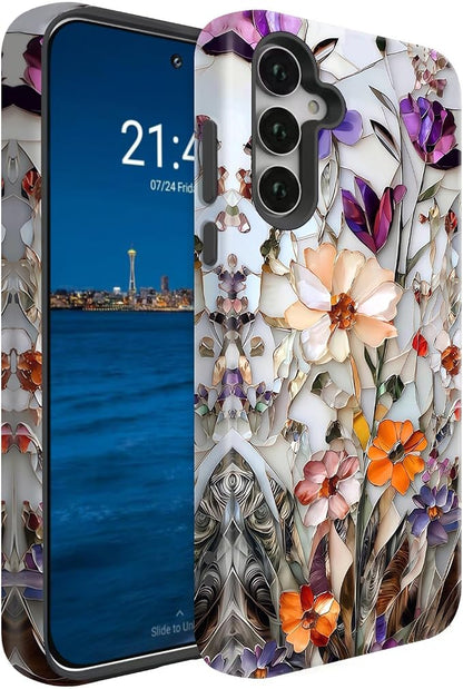 Compatible for Samsung Galaxy S25 FE 5G Case, Dual Layer Heavy Duty 2 in 1 by BSMOSPER