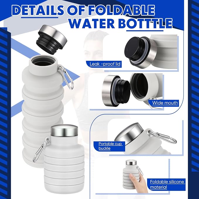 Baderke Collapsible Water Bottles 17oz Travel Sports Portable Water Bottle - Image 3
