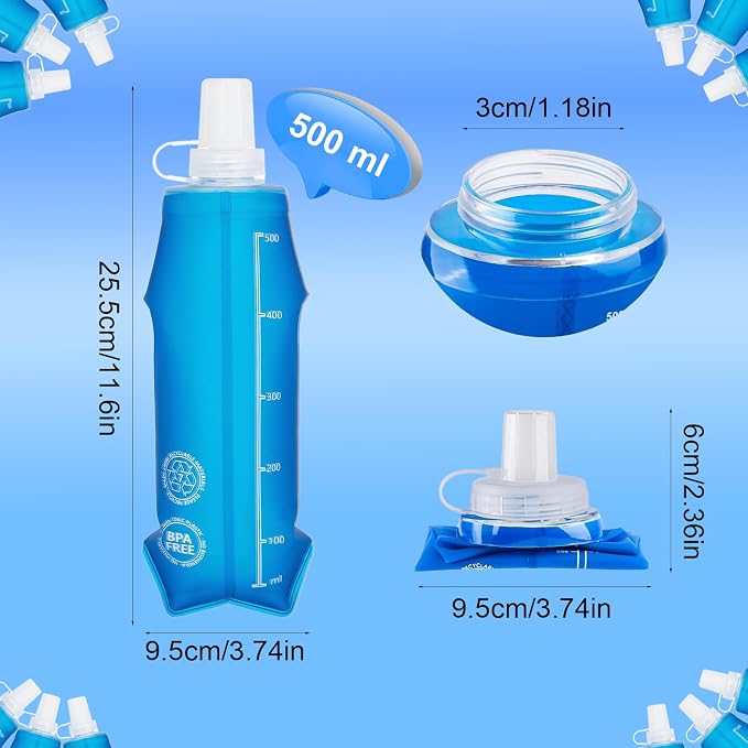 2 Pack Collapsible Water Bottle 500ml – BPA-Free Foldable Soft Flask - Image 6