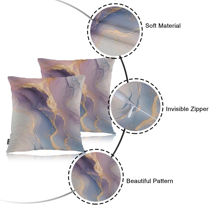 Swono Marble Throw Pillow Case, Luxury Pink Gold Marble Square Home Decorative - Image 7