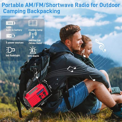 Emergency Weather Radio Solar Hand Crank Battery Operated Portable AM FM - Image 6