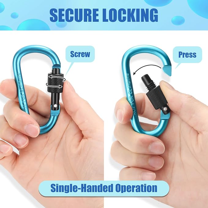 Cridoz Locking Carabiner D Ring Clips - Image 4