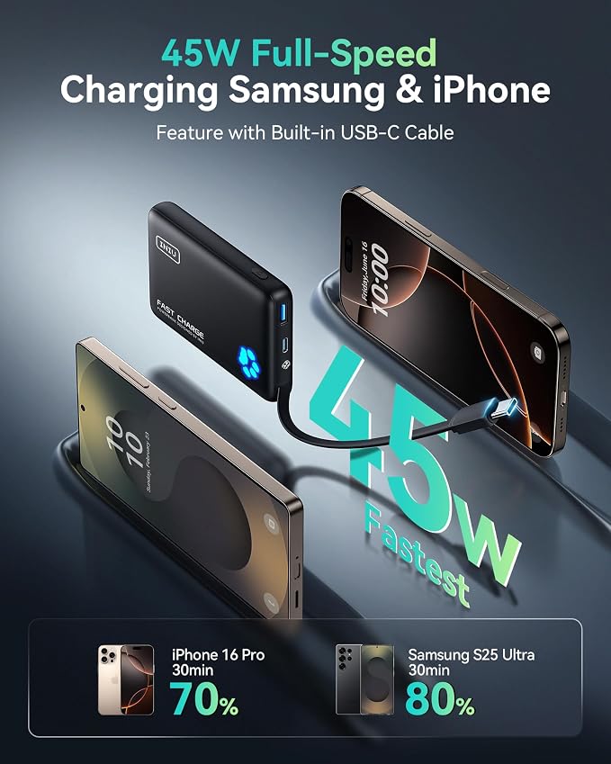 INIU PawGo Portable Charger, 45W PD 10000mAh Slim Power Bank - Image 2