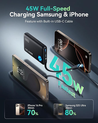 INIU PawGo Portable Charger, 45W PD 10000mAh Slim Power Bank - Image 2